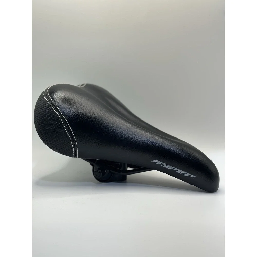 Hyper Saddle Bike Seat Black Leather Padded Contour 10